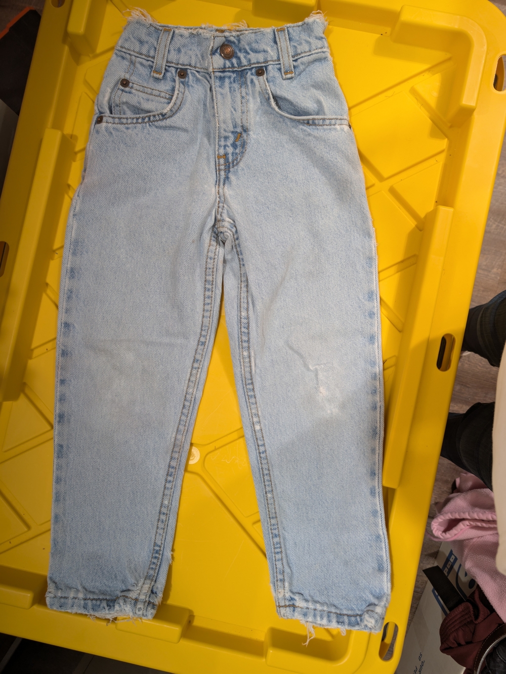 Vintage 90s Little Levi's 250 Slim Fit Jeans Kids Size 5 Orange Tab Distressed